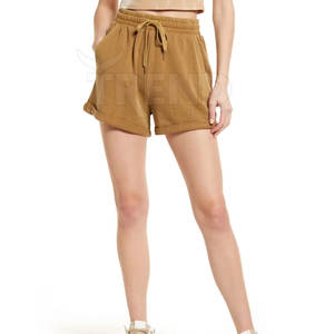 Women's High Quality Comfortable Lightweight Cotton Sweat <b>Shorts</b> Custom Logo Pocket <b>Decoration</b> Breathable Canvas OEM Colored Hot - Product Image 2