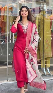 Ropa informal festiva Salwar Kameez de estilo indio y pakistaní de moda tradicional para mujer, traje Salwar de talla grande disponible - Product Image 3