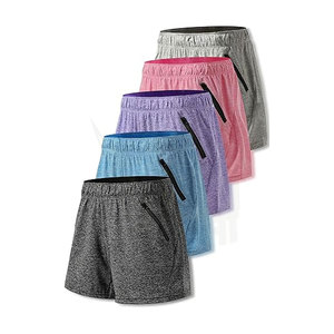 Short de sport léger pour femmes poches zippées tenue athlétique solide pour l'entraînement Fitness course décontracté salon sport femmes - Product Image 1