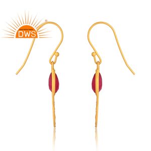 925สเตอร์ลิงเงิน18K ชุบทองธรรมชาติสีแดง Aventurine พลอยอัญมณีผู้ผลิตเครื่องประดับที่ดี - Product Image 4