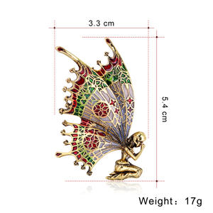 アニマルファッションエナメル女性女の子レディース美しい蝶天使妖精ブローチスーツ用 - Product Image 2
