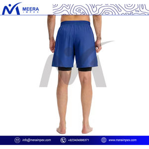 High Street Short de sport pour homme Confortable Qualité supérieure Vêtements de fitness Taille élastique Motif solide personnalisé - Product Image 4