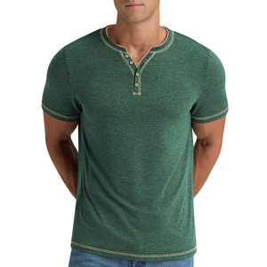 <b>Mens</b> <b>Henley</b> T-<b>Shirt</b> Short Sleeve Summer Casual Wear Soft Cotton Fabric Comfortable Fit Daily Outfit Custom OEM Available 2025 - Product Image 1
