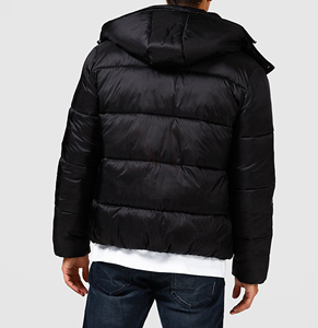 Chaqueta acolchada transpirable personalizada para hombre, cómoda ropa de abrigo de invierno de alta calidad con cuello levantado de tela pesada, estilo callejero - Product Image 2