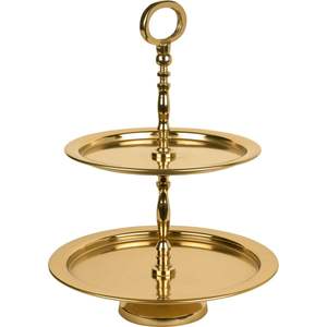 New Amson Brass Eco-Friendly Dishwasher Safe Decorative Metal Gold Coated Three-Tier <b>Cake</b> <b>Stand</b> for Home Wedding Birthday - Product Image 6