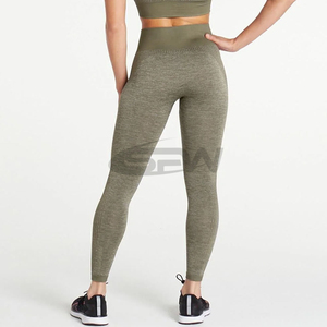 Mallas de Yoga sin costuras para mujer, diseño moldeador de contorno de cintura alta, tela elástica transpirable de cuatro vías para un ajuste favorecedor - Product Image 4