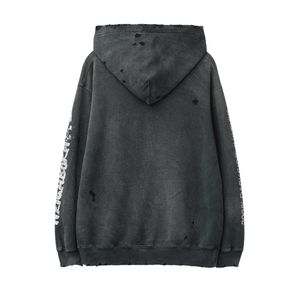 เสื้อมีฮู้ดผ้าซักลายกรดสำหรับผู้ชายเสื้อมีฮู้ดโอเวอร์ไซส์ลายสตรีทแวร์น้ำหนักเบา - Product Image 2