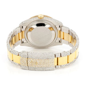 Montre de luxe en acier inoxydable sertie de moissanite, édition limitée, avec cadran en verre traité et boîte - Product Image 5