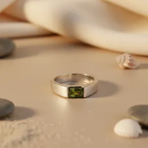 Anillo de Hombre con Incrustaciones de Piedras Preciosas, Estilo Religioso, Chapado en Oro, a la Moda - Product Image 1