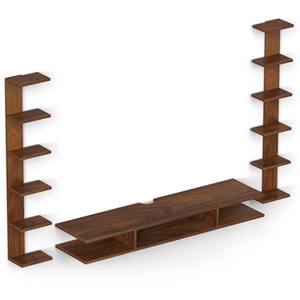 Estoye Large <b>Wood</b> Wall Mount TV Entertainment <b>Unit</b> with <b>Shelves</b> for Books & Decor Display <b>Unit</b>, Ideal for 50 Inches TV - Product Image 5