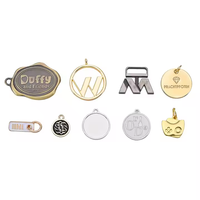 Pendentif unisexe personnalisé en acier inoxydable plaqué or pour petite marque ronde breloques avec nom gravé étiquettes de logo étiquettes en métal pour bracelet