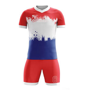 Manga corta nuevo 100% poliéster Francia camisetas de fútbol equipo de entrenamiento Transferencia de Calor fútbol Jersey conjuntos de uniformes de fútbol - Product Image 1