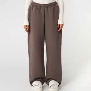 Custom Logo Mid Eco-Friendly 100% Cotton Oversized Drawstrings Stacked <b>Pants</b> Men Flared Sweatpants <b>Vintage</b> Blank Baggy Wide Leg - Product Image 2