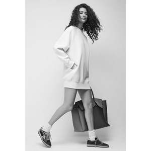 Vestido Informal Básico de Algodón 100% por Encima de la Rodilla, Cintura Natural, Estilo Sudadera - Product Image 2