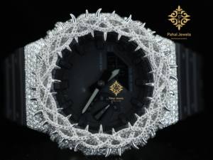 เคสนาฬิกาสไตล์ฮิปฮอปสุดฮิต ประดับเพชรโมอิสซาไนต์ทรงหนาม คุณภาพสูง หรูหรา สำหรับผู้ชาย พร้อมสายนาฬิกา ผ่านการทดสอบเพชร - Product Image 2