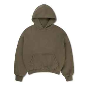 Sweat à capuche décontracté en molleton français 100% coton avec logo personnalisé, poids lourd, épaules tombantes, sweat à capuche pour homme, écologique - Product Image 4