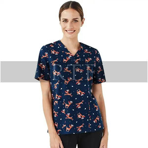 Vêtements de travail médicaux unisexes uniformes d'hôpital fins bruts gommages d'allaitement de Noël chaleur y compris blouse de laboratoire accessoires de casquettes de gommage - Product Image 6