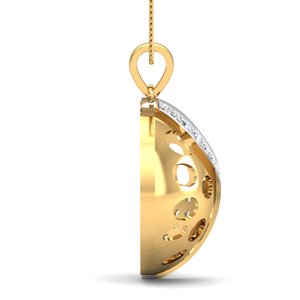 Geometric Round Pendant Dainty Brass Necklace for Women 18k Gold Plated Hollow Circle Design Wholesale Pendant - Product Image 3