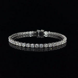 Bracelet tennis en diamant de laboratoire de forme ronde 5 carats, 6 pouces, clarté VS, couleur EF, en or blanc 14 carats pour femme, cadeau et soirée - Product Image 2
