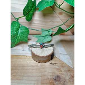 Multi-Stone Navajo Made Sterling Silver Cuff Bracelet Cultural Collectible Jewelry - Product Image 1