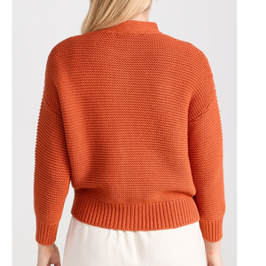 Cárdigan informal personalizado bordado de punto Varsity Cardigan suéter hombres prendas de punto uniforme Jacquard cuello cárdigan de punto - Product Image 5