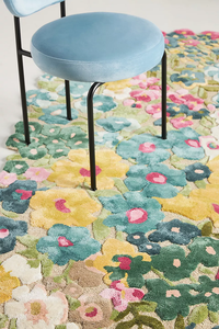Tapis en mélange de laine et de viscose Cassia avec tapis doux tufté à la main de forme florale idéal pour le salon ou la chambre à coucher de la maison moderne - Product Image 4