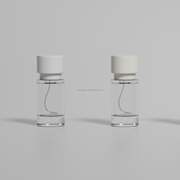 Flacon de parfum vide en verre fait main de 30 ml avec bouchon en béton, flacon pulvérisateur rechargeable, diffuseur à bouchon en ciment de forme personnalisée