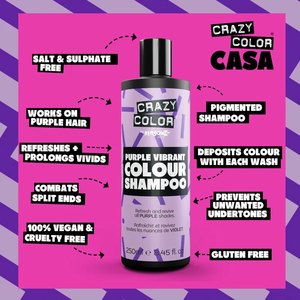 Champú Crazy Color Vibrant Purple Vegano, Sin Sulfatos, Fórmula para Mantener el Color - Product Image 3