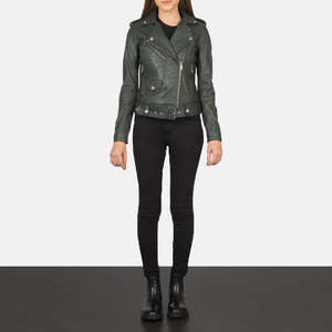 Custom Leather <b>Biker</b> <b>Jacket</b> with Sheep Skin Patchwork Custom Logo - Product Image 3