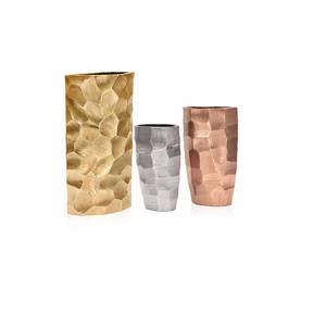 Hammered Pattern Aluminium <b>Vase</b> in Gold Finish Metal Model Table <b>Vase</b> Handmade Decorative Table Flower <b>Vase</b> - Product Image 6