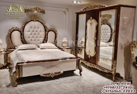Ensemble de meubles de chambre à coucher modernes de luxe en teck, lit king size sculpté à la main style Maharaja royal, ensemble de chambre à coucher king size américain USA