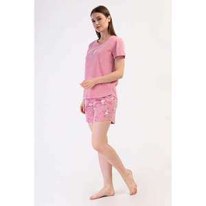 Veste de nuit ovale à manches courtes et col rond pour femmes - Product Image 3