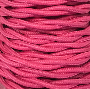 Bobina da 15 m. Cavo decorativo in tessuto intrecciato rosa opaco (CABEXT2P08) - Product Image 1
