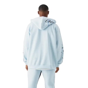 เสื้อฮู้ดดี้สีขาวไซส์ใหญ่สำหรับผู้ชาย ผ้าฝ้าย 100% สวมใส่สบายในฤดูหนาว ระบายอากาศได้ดี สไตล์สตรีทแวร์ มีกระเป๋า ลายเรียบ - Product Image 3