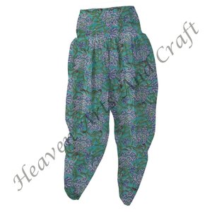 Pantalones Patiala multicolor de algodón con estampado de bloque de mano para niñas y mujeres para fiesta de noche ropa de oficina - Product Image 2