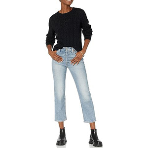 Suéter de gran tamaño de punto con cuello redondo de manga larga informal para mujer Otoño Térmico pesado para ropa de calle de invierno - Product Image 2