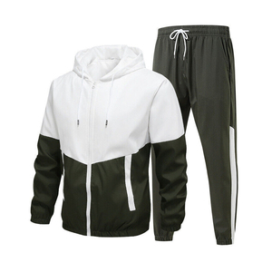 Vêtements de sport décontractés de marque en gros, ensembles de survêtement unis, fermeture éclair, unisexe, jogging d'entraînement, polyester, coupe-vent, nylon - Product Image 6