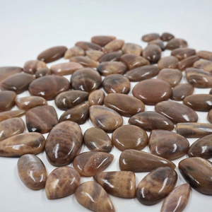 Pierre de soleil naturelle, cristal de pierre de soleil lisse en forme de treillis, mélange de cabochons, pierres précieuses en vrac, utilisation pour la fabrication de bijoux, lot en gros, pierre de soleil - Product Image 1