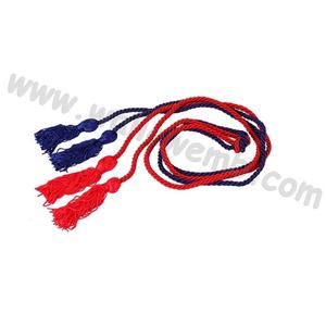 OEM/ODM Ceinture de taille en Mylar de haute qualité personnalisée avec pompon métallique et frange ajusteur en laiton pour usage cérémoniel vente en gros - Product Image 1