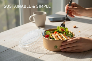 Vente en gros de bols à sushi et à salade jetables en papier kraft enduit de PE avec feuille d'or personnalisée, de qualité alimentaire, étanches, résistants à l'eau et à la graisse, en différentes tailles - Product Image 5