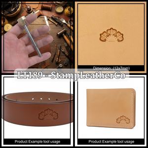 Diseño de borde de ventilador de Sello de cuero LT189 12x7mm (7/15 \ "X 3/11 \") para artesanías de cuero - Product Image 1