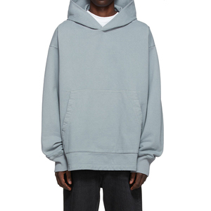 Sudadera con capucha de peso pesado personalizada para hombre 100% algodón orgánico sudaderas con capucha de rizo francés de gran tamaño con hombros caídos sudaderas con capucha en blanco para hombre - Product Image 2