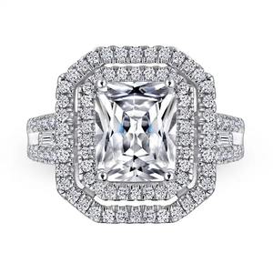 Anillo de diseñador hecho a mano de Plata de Ley 925, anillo de promesa de mejor estilo de alta calidad con piedras preciosas de topacio blanco para fiestas de bodas - Product Image 1