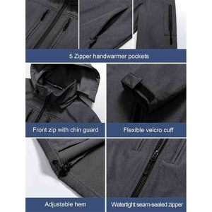 Veste coupe-vent pour hommes, vêtements d'extérieur imperméables, veste tactique Softshell, manteau pour hommes, vêtements de chasse et de pêche - Product Image 5
