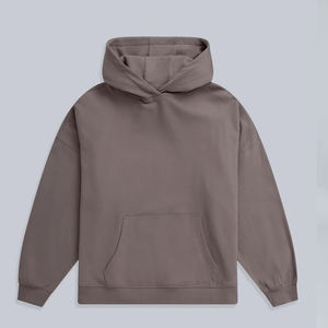 Sudadera con capucha para hombre y mujer de peso pesado hecha a medida con cuello con capucha y hombro caído para la posición del logotipo frontal de invierno-MOQ bajo para la venta en línea - Product Image 5