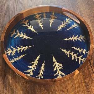 Nouveau plateau de service en bois pur et résine pièce unique avec un design plaqué résine de qualité supérieure à très faible coût par exportations mondiales - Product Image 2