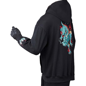 Vente flash : sweat à capuche pour homme en nylon/coton, luxueux, ajusté, en polaire, écologique, coupe-vent, respirant, imprimé et brodé par un designer - Product Image 3