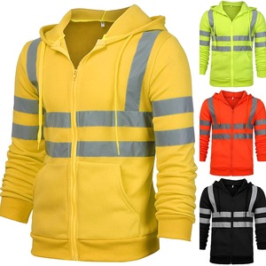 Construction sur mesure Vestes de sécurité haute visibilité pour hommes Sweat à capuche haute visibilité pour l'hiver avec travaux réfléchissants - Product Image 3