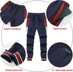 Conjunto Deportivo Personalizado de Invierno para Hombre, Estilo Urbano, Estampado, Colores Sólidos, Transpirable y Ligero - Product Image 3