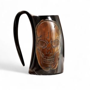 แก้วมักขัดเงารูปควาย/วัวสำหรับดื่มแก้วเบียร์ดีไซน์ใหม่งานหัตถกรรมจากธรรมชาติ - Product Image 1